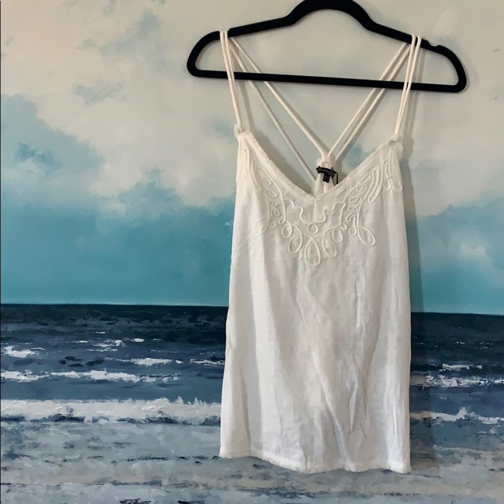 Summer White Cross-back Tank